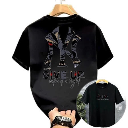 Tshirt Kerah Bulat Brand MLB New York OOTD Harian Anak Muda Pria Wanita