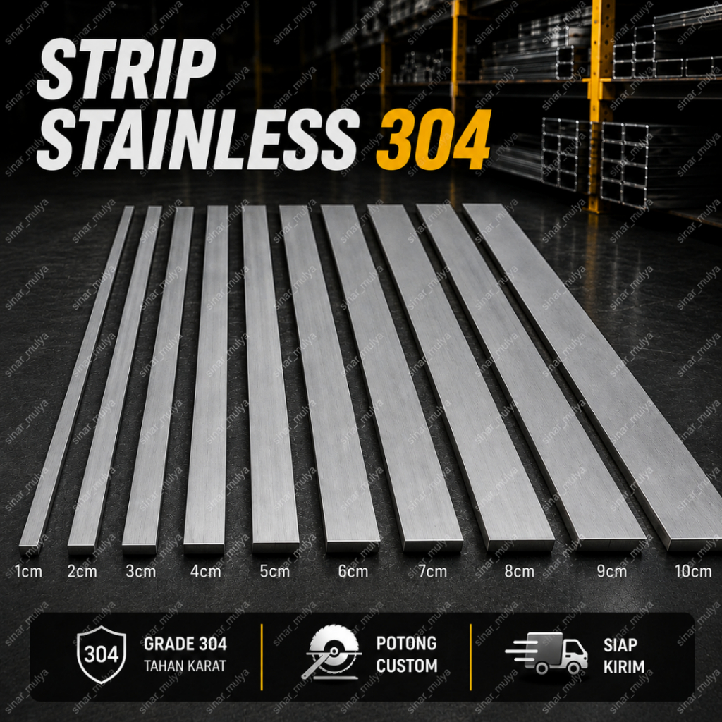 Plat Stainless tebal 2mm lebar 50x250mm | plat stainless 304 | plat strip