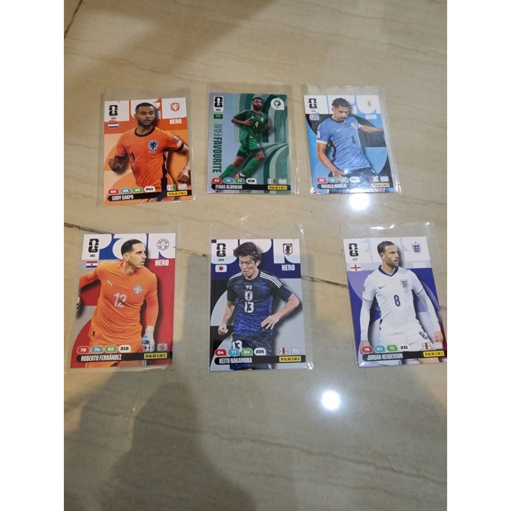 Kartu Bola Panini FIFA World Cup 2026 Adrenalyn XL  Ada 6 kartu Seperti :  Keito Nakamura, Jordan He