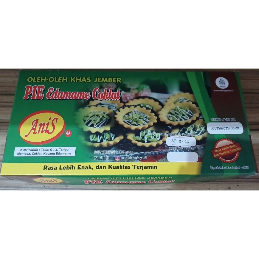 Pie Edamame Coklat Anis Jember