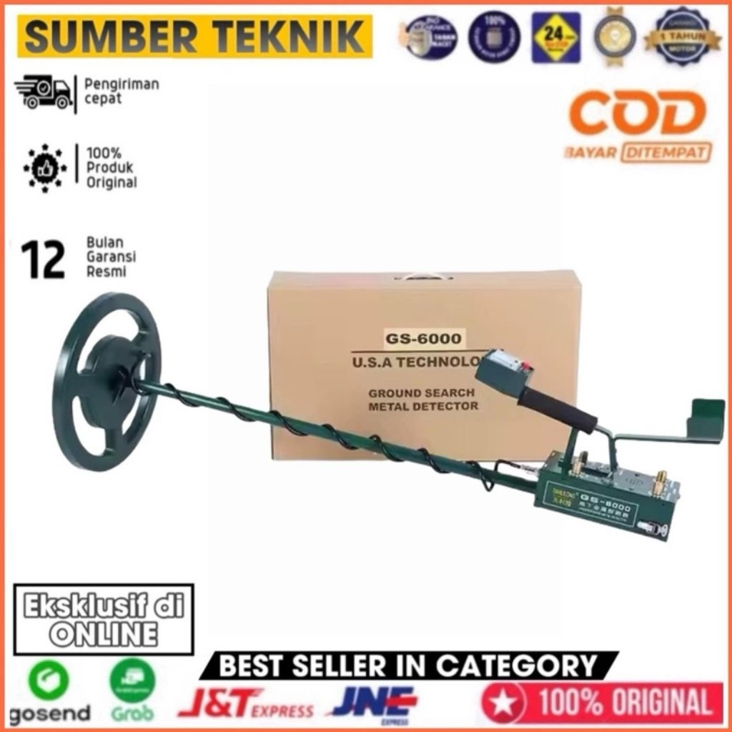 Metal Detector TianliLong GS6000 – Alat Pendeteksi Emas, Logam & Harta Karun Bawah Tanah Profesional