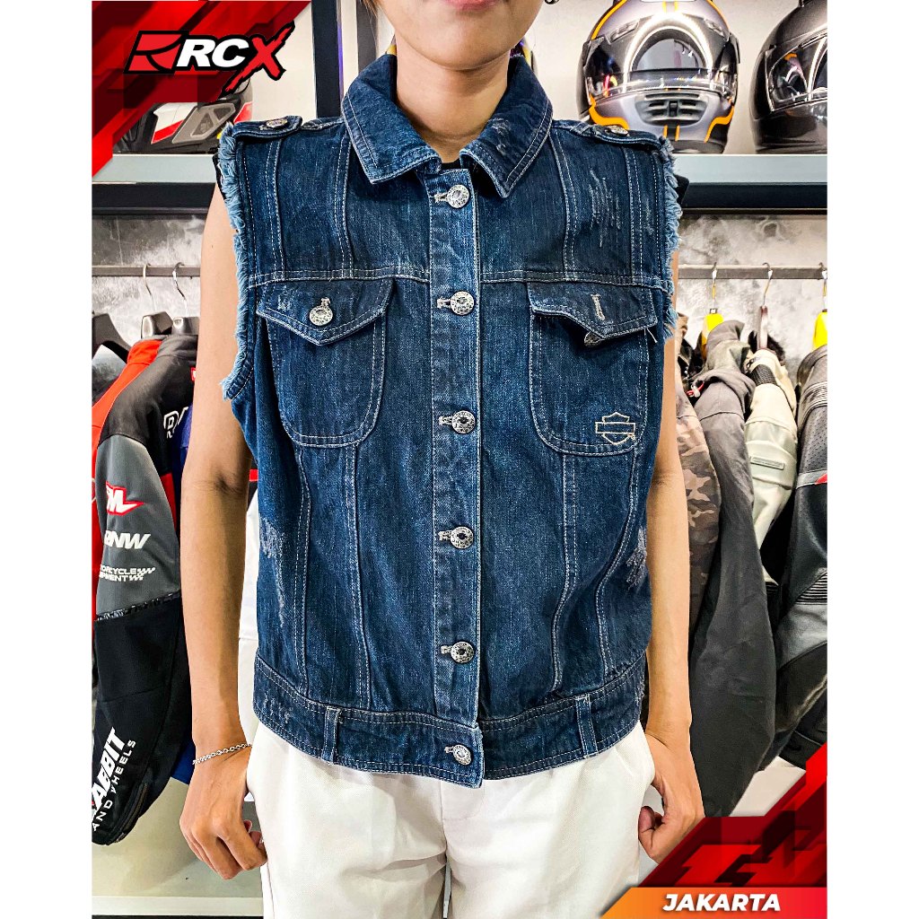 Vest Harley Davidson Women Vest Denim Original Second 2nd Bekas RCX