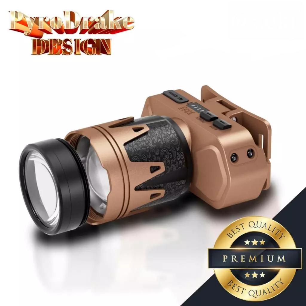 AOKI Senter Kepala PyroDrake AK-3705X Super Terang 2500+1800 Lumen
