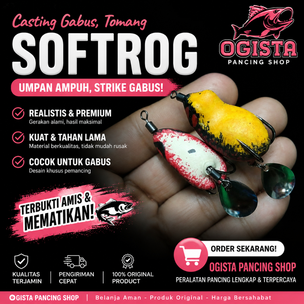 SOFTROG UMPAN MANCING CASTING GABUS, TOMANG FISHING LURE