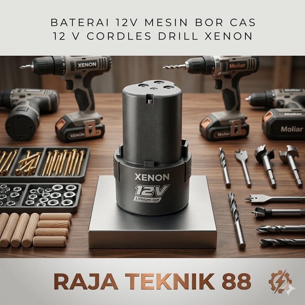 BATERAI 12V MESIN BOR CAS 12 v CORDLES DRILL XENON