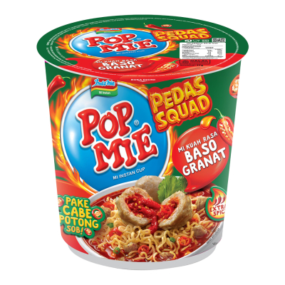 Indomie Pop Mie Pedas Squad Rasa Bakso Granat / Kari Lava / Ayam Dower / Ayam Geledek