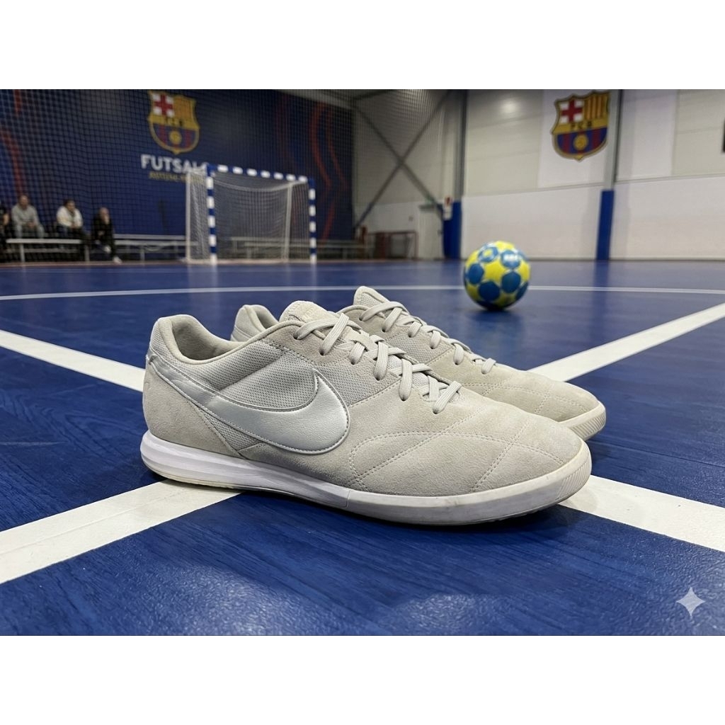Sepatu Futsal Second Nike Tiempo Premier II Sala IC Pure Platinum Size 44.5 Insole 285 Second Ori