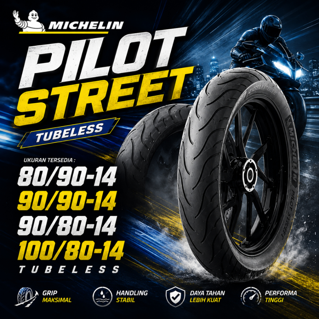 Ban Ring 14 MICHELIN Pilot Street 80/80-14 80/90-14 90/80-14 90/90-14 Tubeless Ban Motor Ring 14 Ban