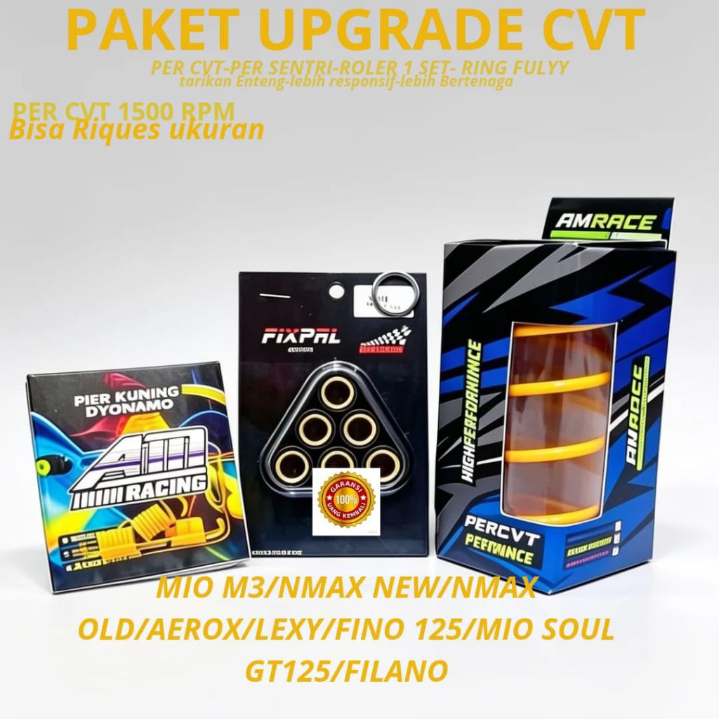 PAKET KIRIAN NMAX NMAX OLD NEW AEROX MIO M3 PER CVT 1500 RPM RACING ROLLER 9 GRAM