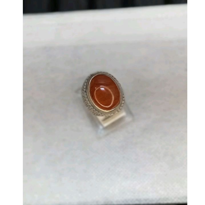 Cincin batu natural ati ayam merah