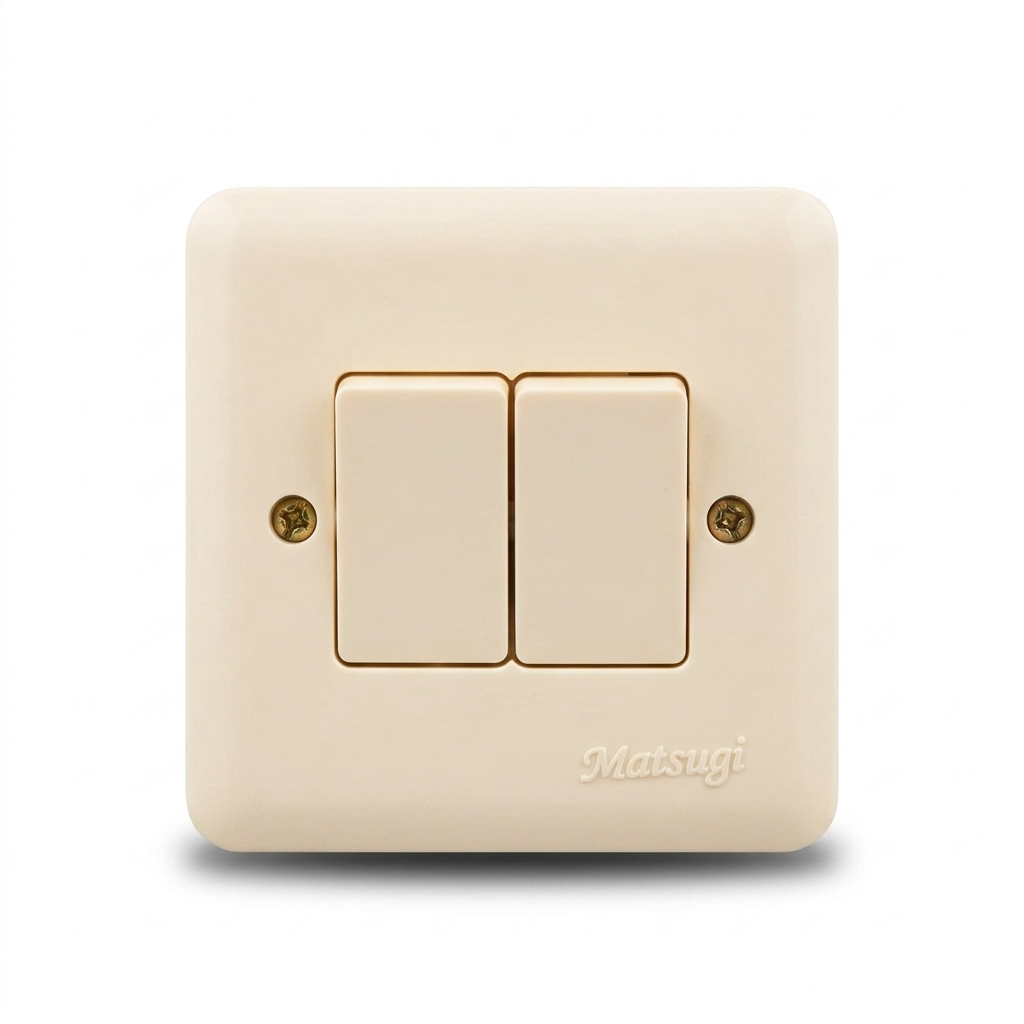 Saklar Engkel Matsugi New Gee Seri dengan Warna Cream, Pemasangan Inbow