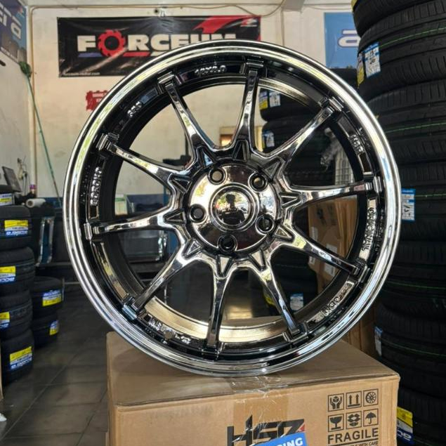 VELG MOBIL RACING R18 CE28 BLACK CHROME COCOK UNTUK INNOVA RUSH TERIOS XPANDER