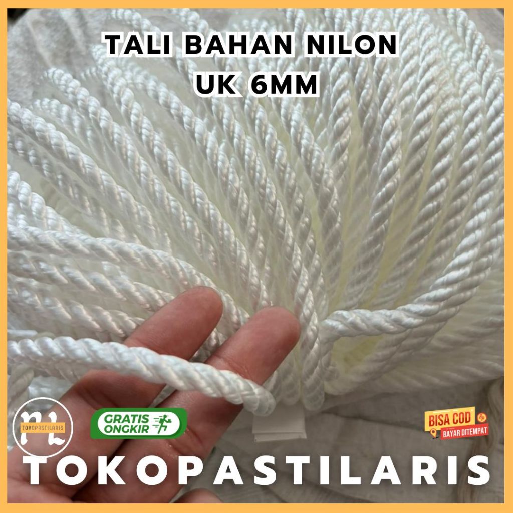 TALI TAMBANG NILON/KAIN 6MM METERAN/ TALI BAHAN NILON/KAIN 6MM/TALI NILON/ TALI KURALON/ TALI TRUK