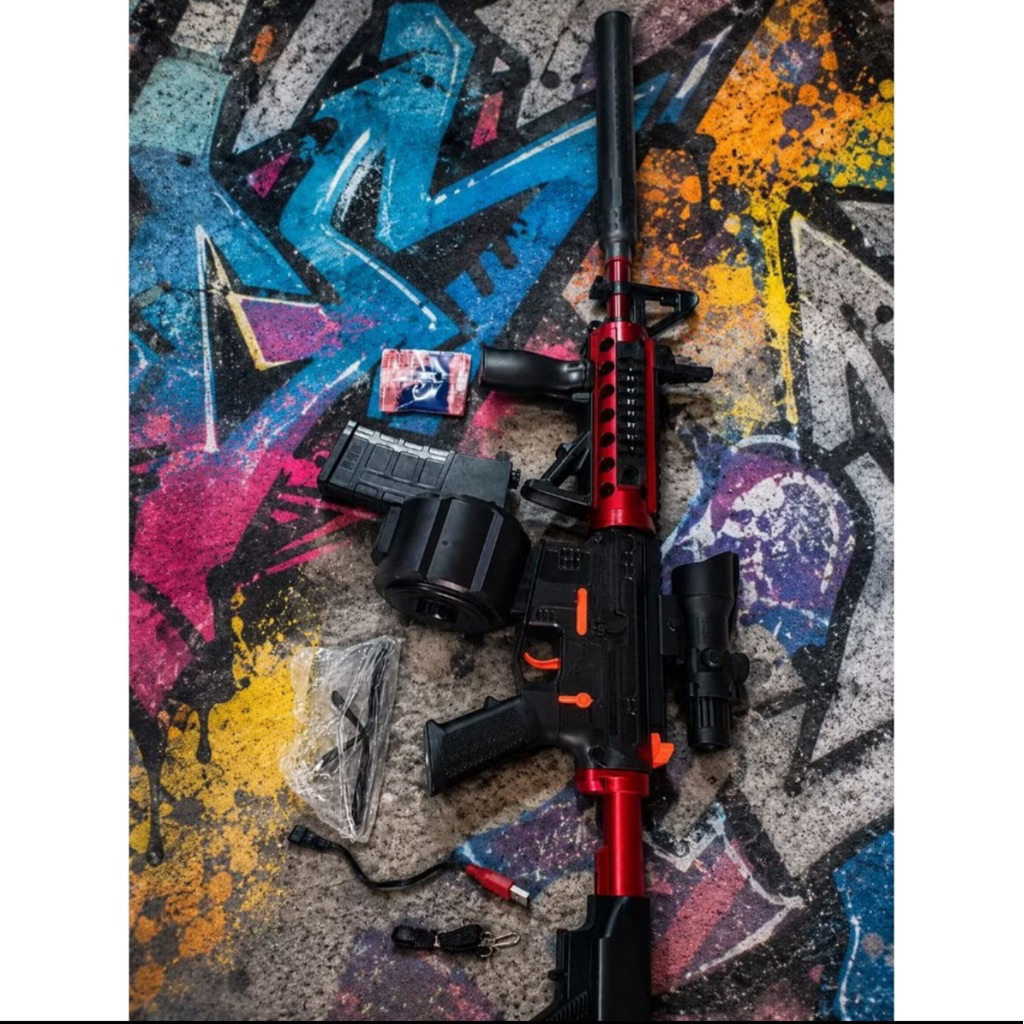 Mainan tembakan jelly M416 double mag
