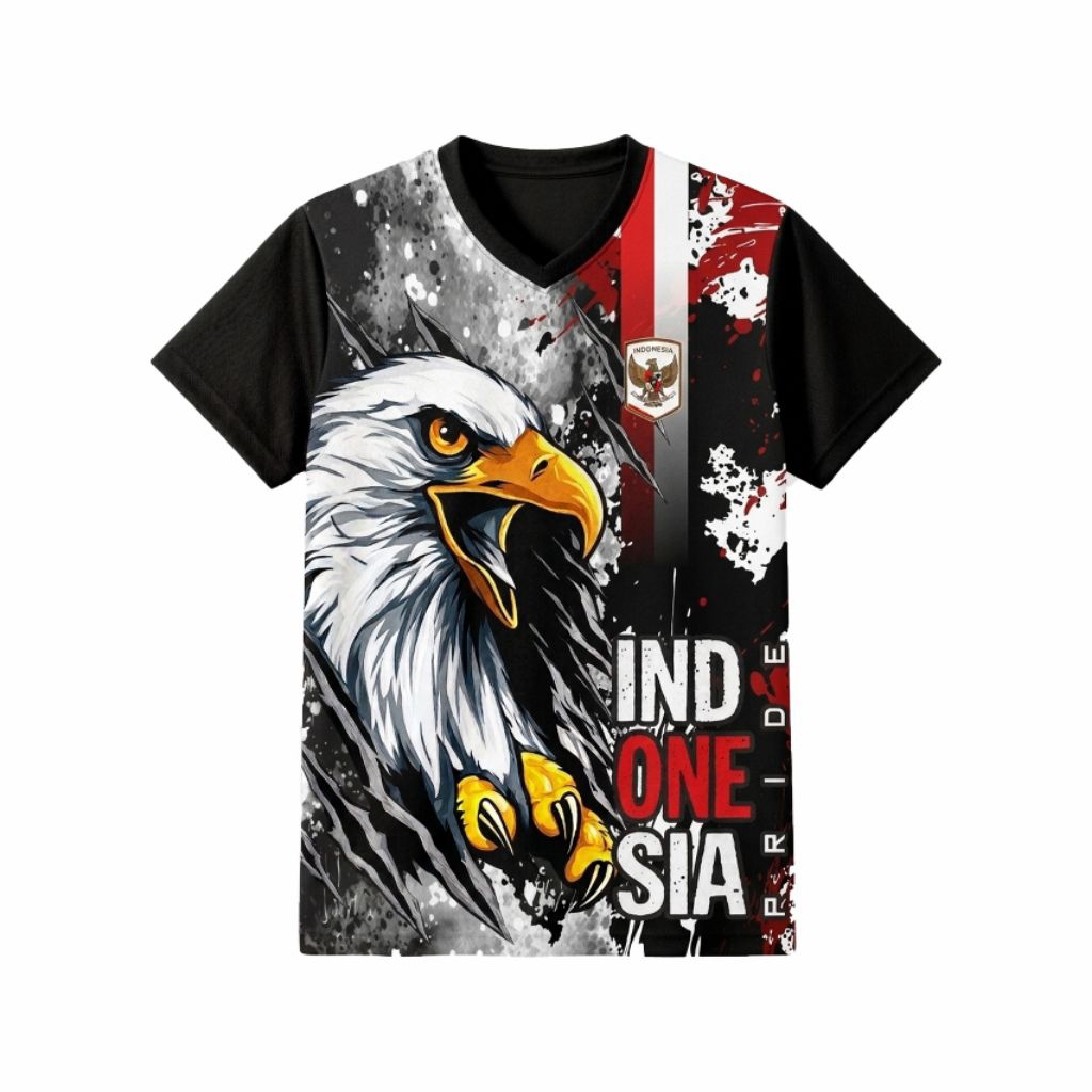 Jersey Olahraga Garuda Merah Putih Baju Futsal Kaos Voli Atasan Badminton Running