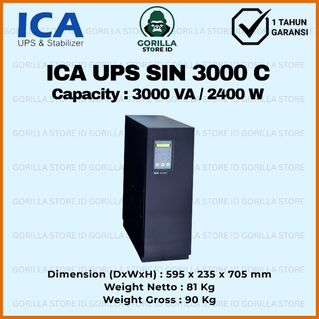 UPS ICA SIN3000C Capacity 3000VA 2400W