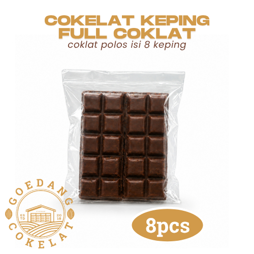 Goedang Cokelat | Coklat KEPING 8pcs | Cokelat Polos | Bisa Dimakan Langsung atau Bahan Kue & Toppin