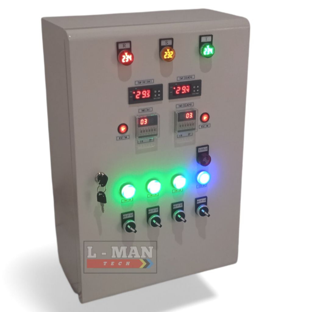 Panel Kandang Ayam Close House 3 blower dan coolingpad Listrik 3 phase