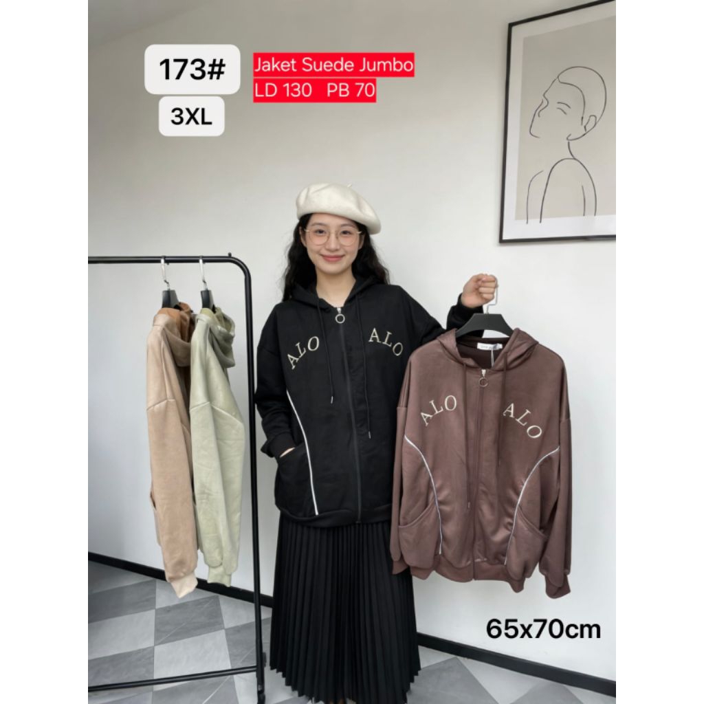 jacket suede super jumbo LD 130cm NOREEN bahan suede halus premium