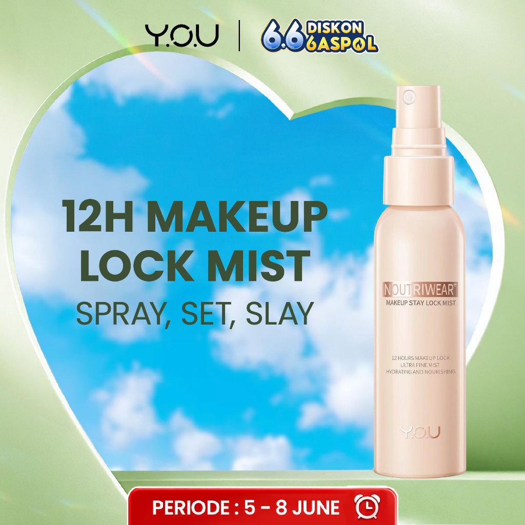 YOU NoutriWear+ Makeup Stay Lock Mist Setting Spray Oil Control Hydrating & Nourishing Tahan Lama Hi