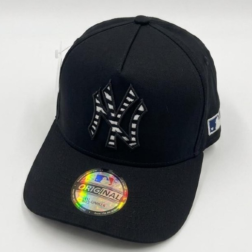 TOPI PRIA WANITA TRENDY / TOPI BASEBALL MLB NY CAMO WHITE LOGO ORIGINAL BLACK CAPS
