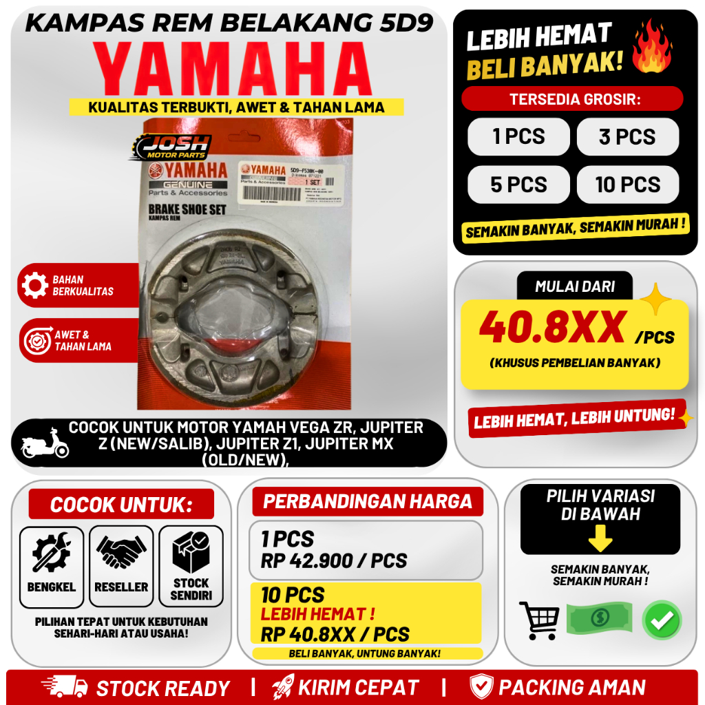 Kampas Rem Belakang Vega ZR Jupiter Z MX 5D9 S321