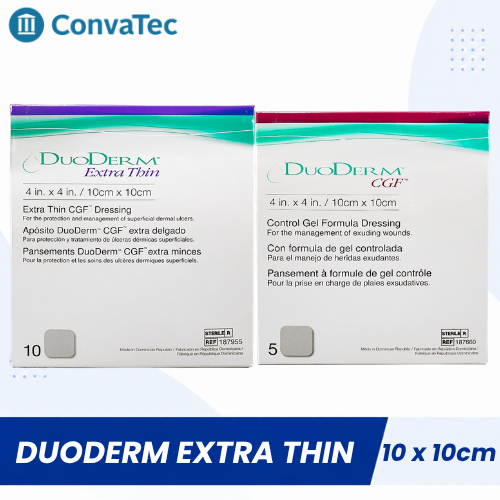 Convatec DuoDERM Extra Thin CGF 10x10cm Hydrocolloid Dressing Plester Luka Diabetes Dekubitus