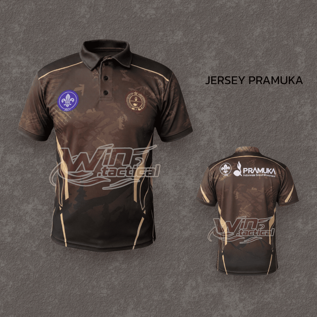 Jersey premium PRAMUKA printing penggalang pdh pdl custom / baju kaos Pramuka Pendek
