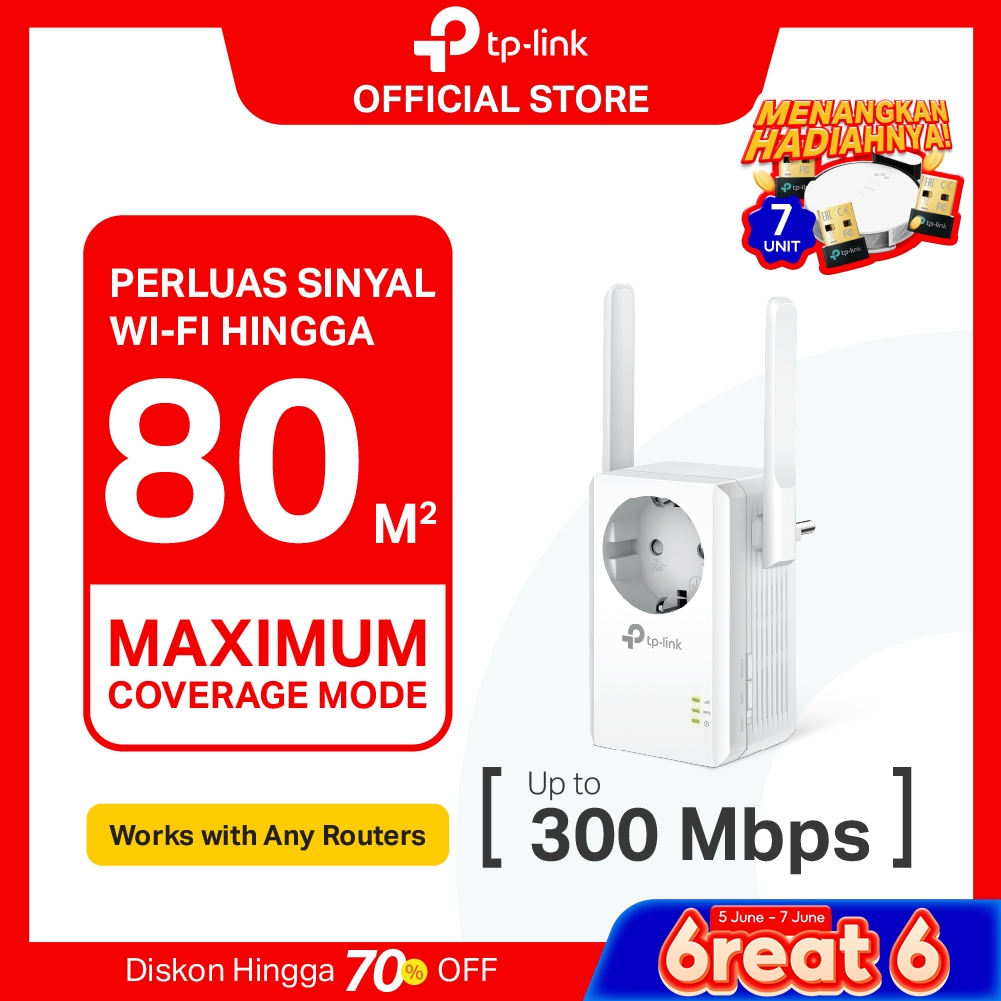 TP-Link TL-WA860RE | 300Mbps Wi-Fi Range Extender | AC Passthrough | Penguat Sinyal | Repeater WiFi