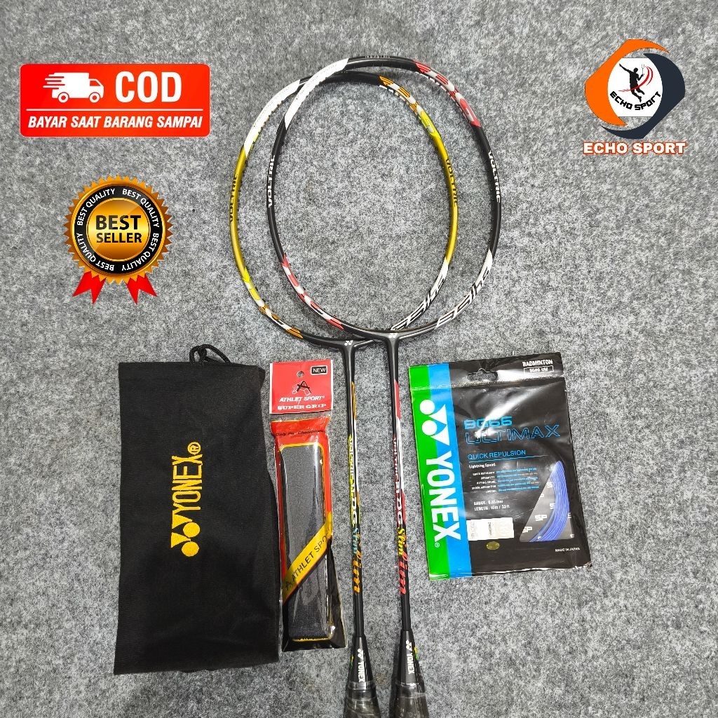 RAKET BADMINTON CARBON DEWASA YONEX VOLTRIC 11/21 DG SLIM 30LBS SIAP PAKAI KUALITAS TERBAIK FREE TAS