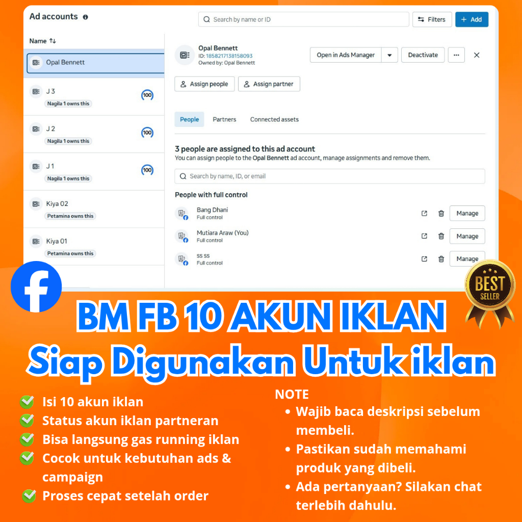 Business Facebook Isi 10 Akun Iklan | Siap Digunakan Untuk Beriklan