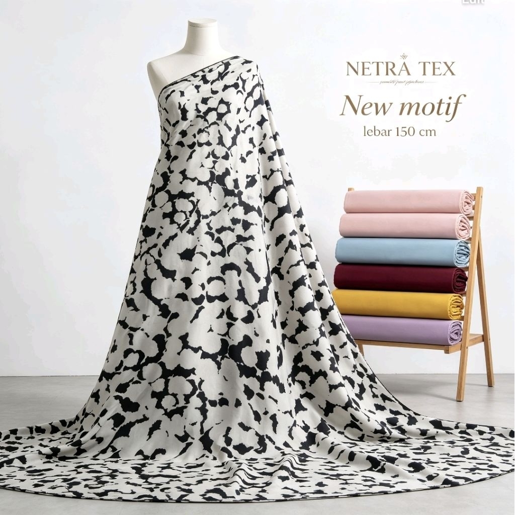kain saten silk zara motif-kain satin silk zara motif premium-kain silk zara original