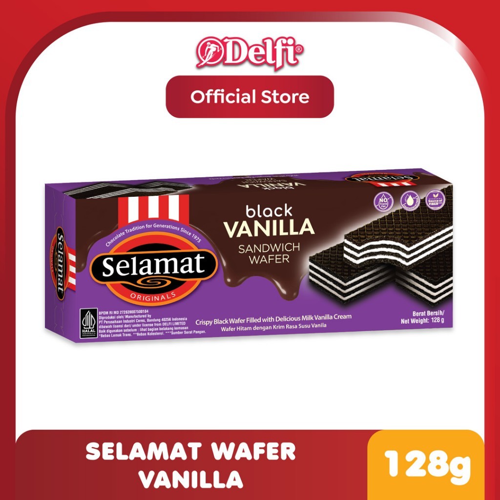 SELAMAT WAFER BLACK VANILLA 128g