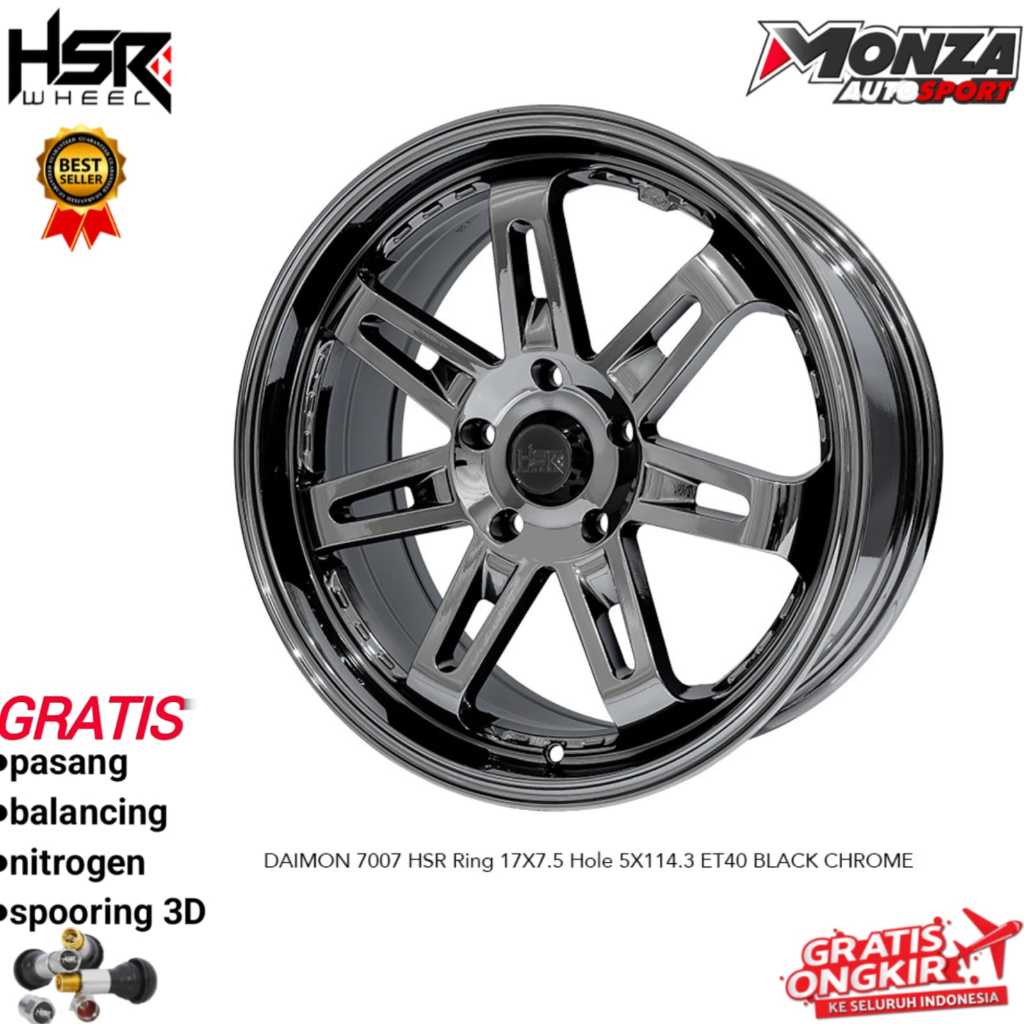 Velg mobil ring 17 buat Civic Fd, Innova, Xpander, Camry, Terios, Rush, brv dll HSR Daimon