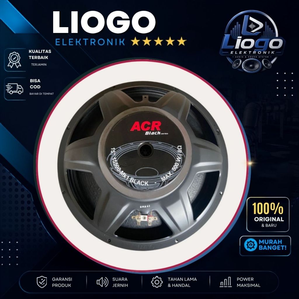 Speaker ACR 15 Inch ACR 15500 Black MK1 ACR Fullrange 15 Inch 15500 Black