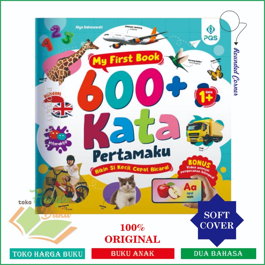 Foto 500 Kata Pertamaku Usia 1+ BONUS Video Animasi FULL COLOR Superlengkap Interaktif Bahasa Indonesia Inggris ORIGINAL Buku Balita Bayi Belajar Bicara - PQS