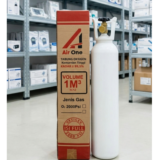 Tabung Oxygen Lengkap 1m3 siap pakai - Tabung oksigen Set 1m3 - tabung oksigen lengkap