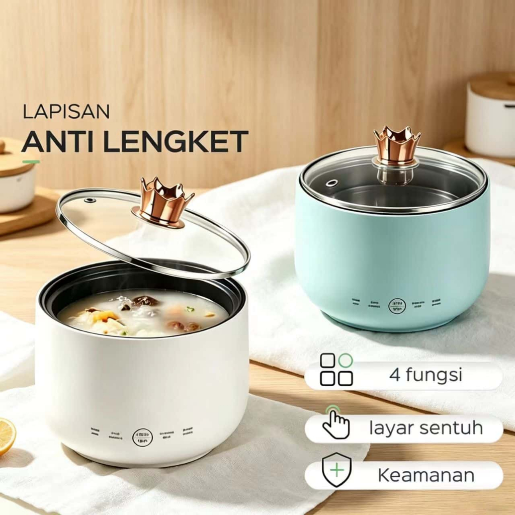 Penanak Nasi Mini Multifungsi Penanak Nasi Elektrik Multifungsi Anti Lengket Penanak Nasi 450 Watt P