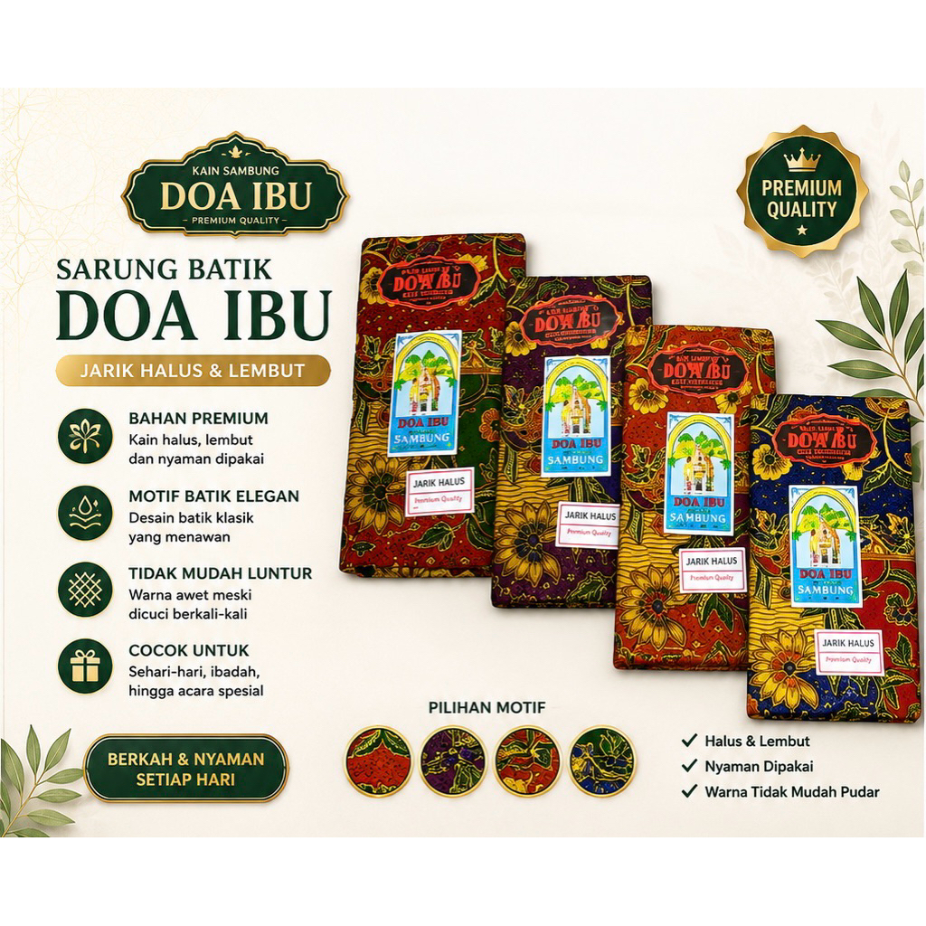 Kain Sambung  DOA IBU / Sarung Batik Jarik Halus dan Lembut DOA IBU SAMBUNG