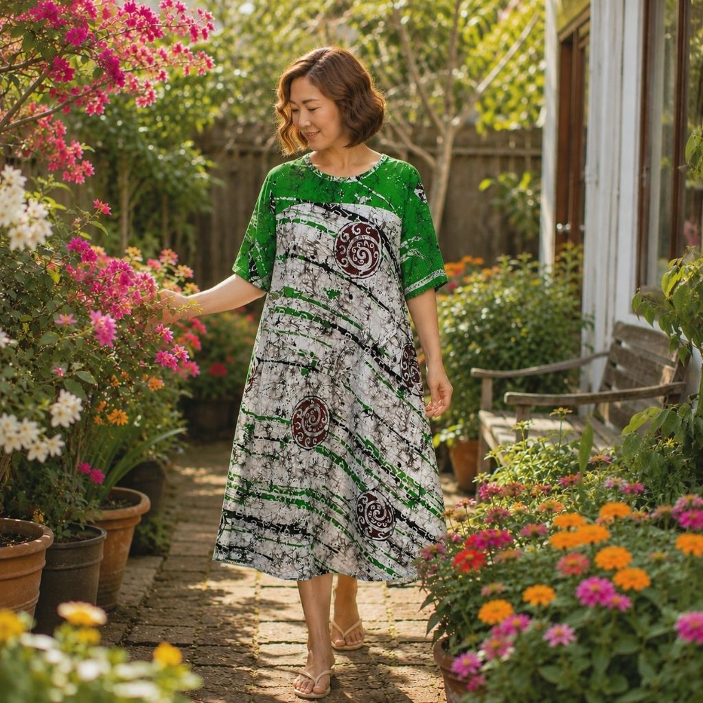 Daster Long Dress Rayon All Size Klok Maria Adem Daster Marisa Nyaman Tidak Nerawang LD 116
