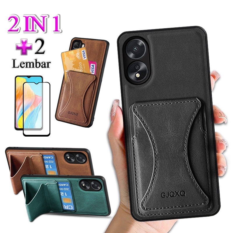 2 In 1 Casing For OPPO A38 A18 A5 2020 A9 2020 A15 A15S A16 A16S A17 A17K Case Tutup Belakang Ponsel