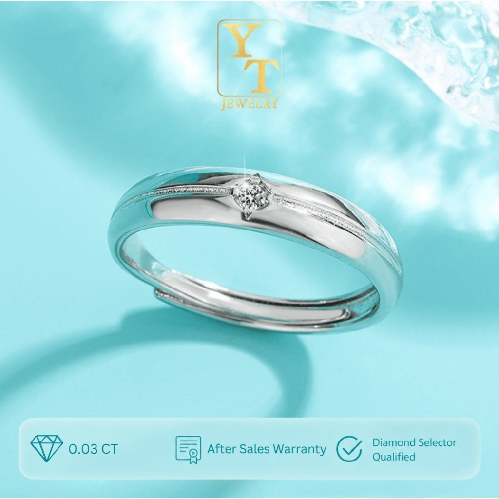 YT JEWELRY - Cincin Pria Moissanite - Calvin Simple Moissanite Ring [After Sales Warranty]
