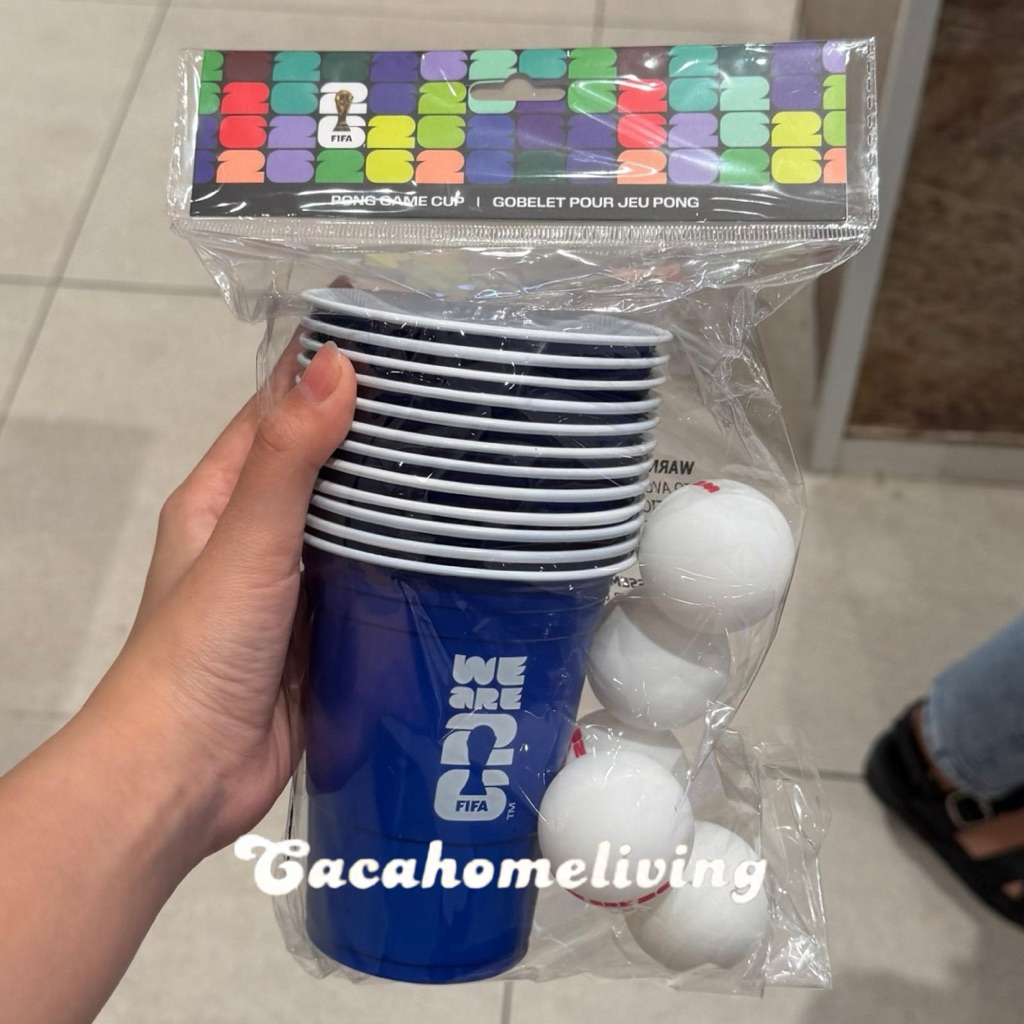 Miniso x Fifa - Mainan Beer Pong Game Cup Blue Set Fifa World Cup 2026 Collection