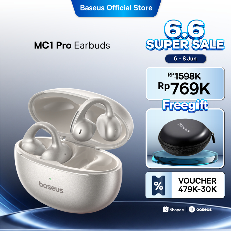 Baseus Bowie MC1 Pro Open Ear TWS Hi-Res LDAC Earbuds Sport Work Headset Anting Bluetooth OWS Super 