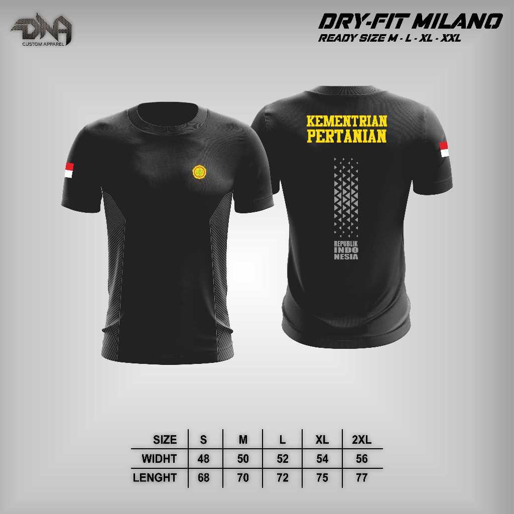 Kaos Jersey DNA_Apparel Drifit Milano KEMENTAN - Kaos Drifit KEMENTAN - Jersey Olahraga