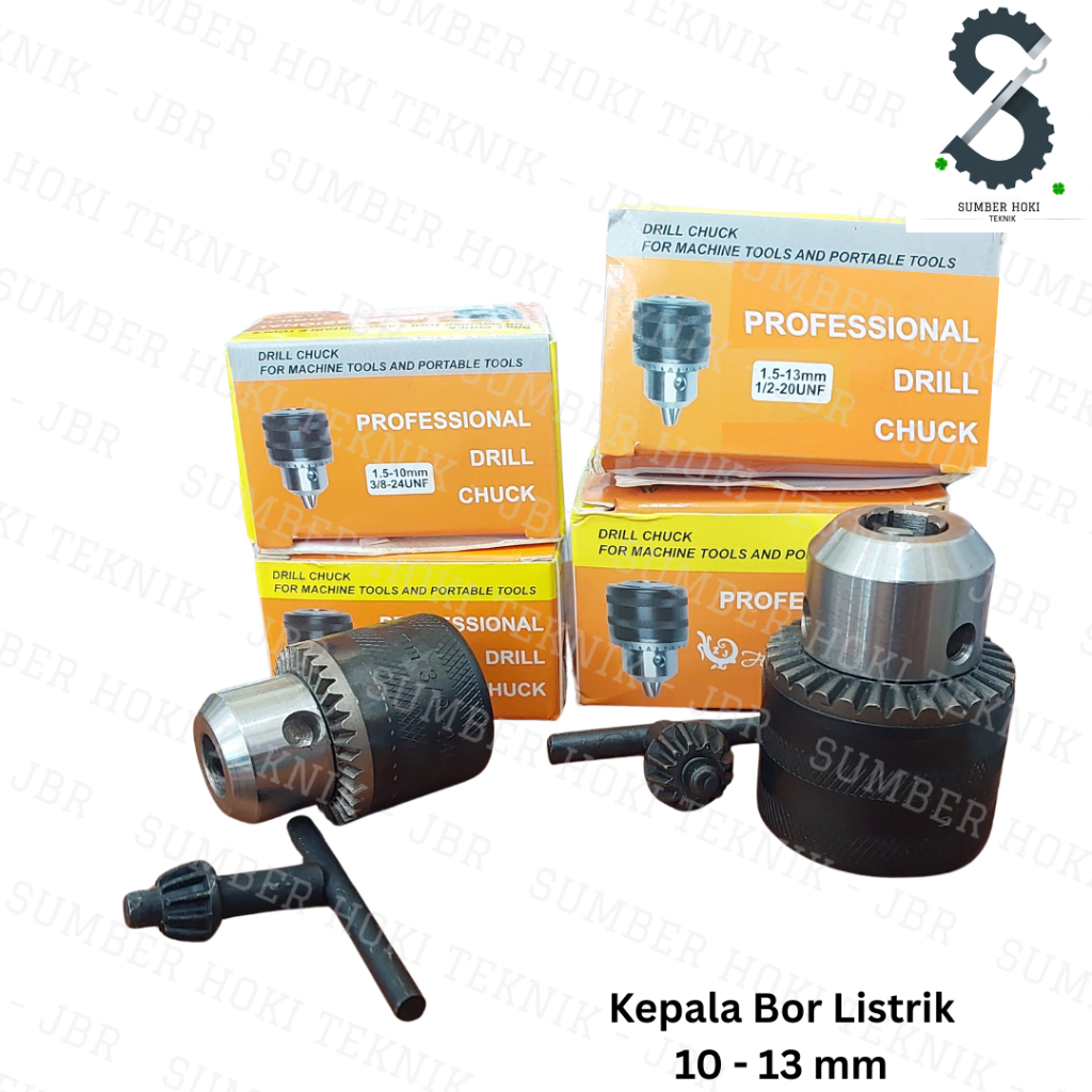 Kepala Bor Flourish 10mm & 13mm | Drill Chuck Kunci untuk Bor Listrik