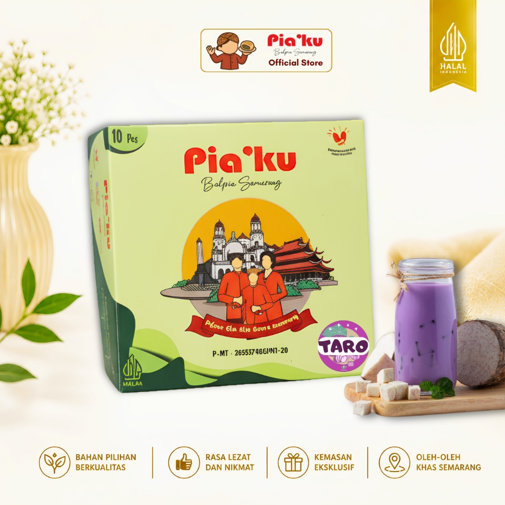 Bakpia Piaku Semarang - Rasa Taro Isi 10 Biji | Oleh-oleh Semarang