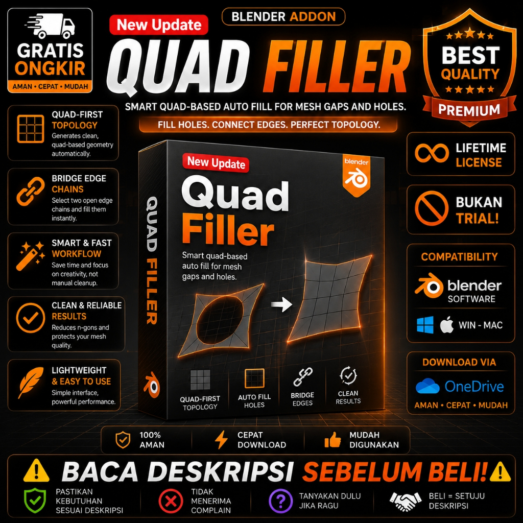 3D Blender - Quad Filler v1.0.2 - Addon - 190126