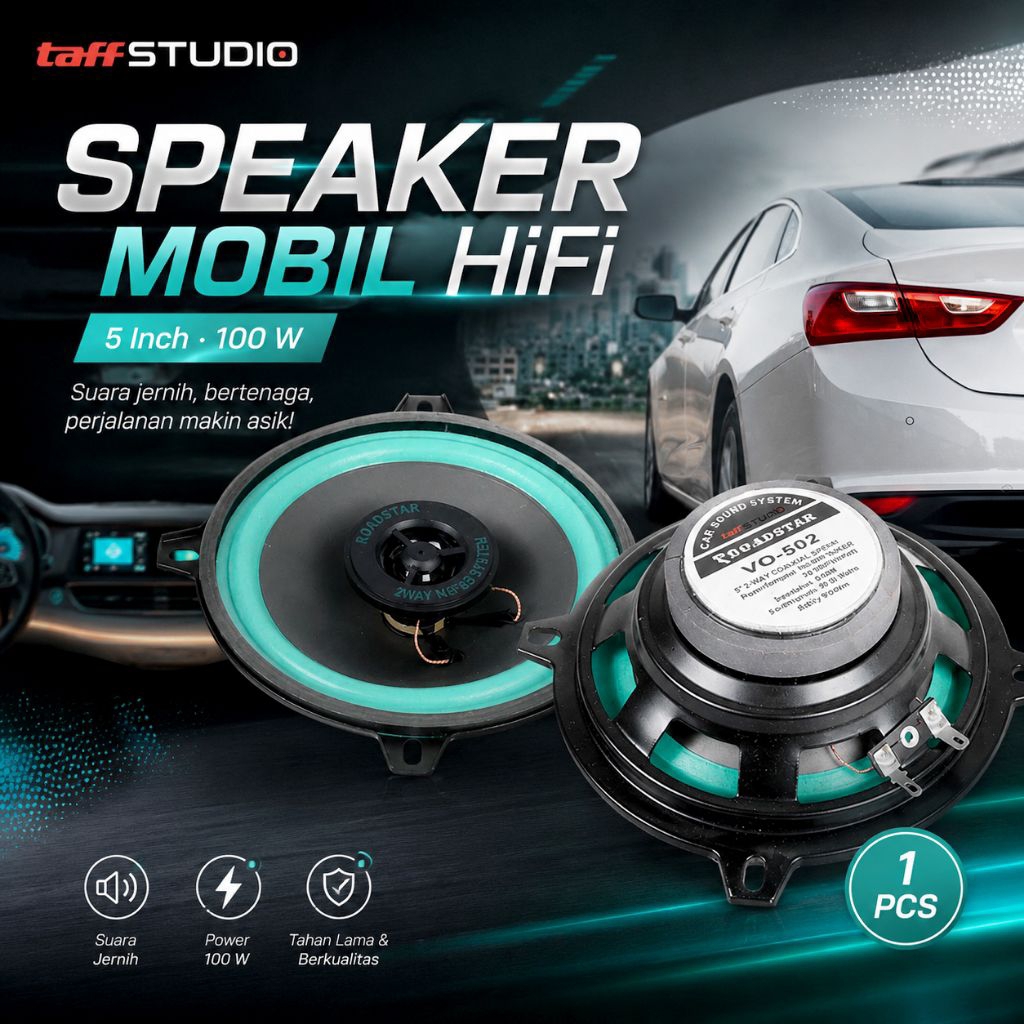 ROADSTAR Driver Speaker Subwoofer Mobil HiFi 4 / 5 / 6.5 Inch 100W 1 PCS speaker pintu mobil murah