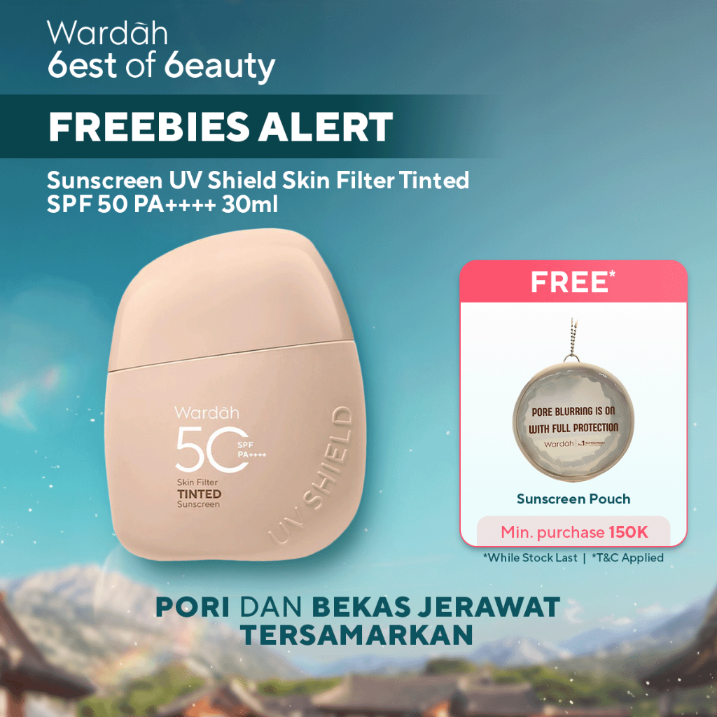 Wardah Sunscreen UV Shield Tinted Tone Up SPF 50 PA 30 ml - Makeup Primer, Base Make Up, Mencerahkan